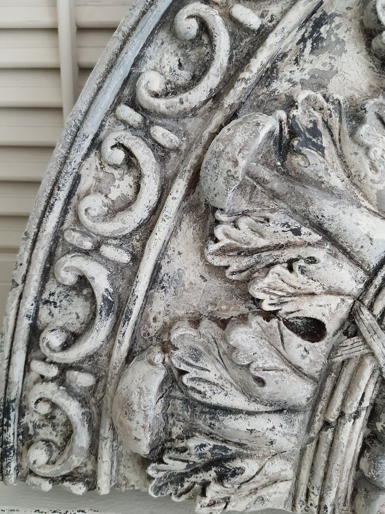 35 Large French Gray Arched Wall Plaque Wall Decor Wall Etsy