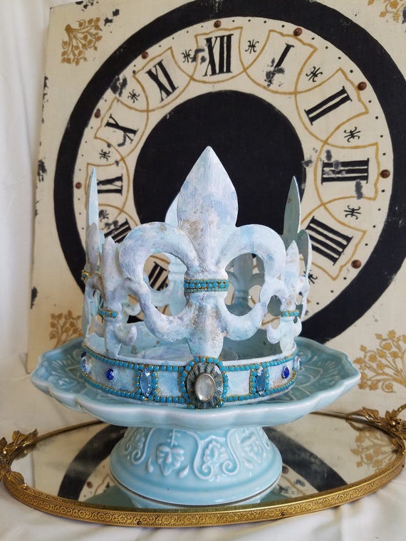 Fleur De Lis Crown Candle Holder Pillar Candle Holder Ornate Etsy