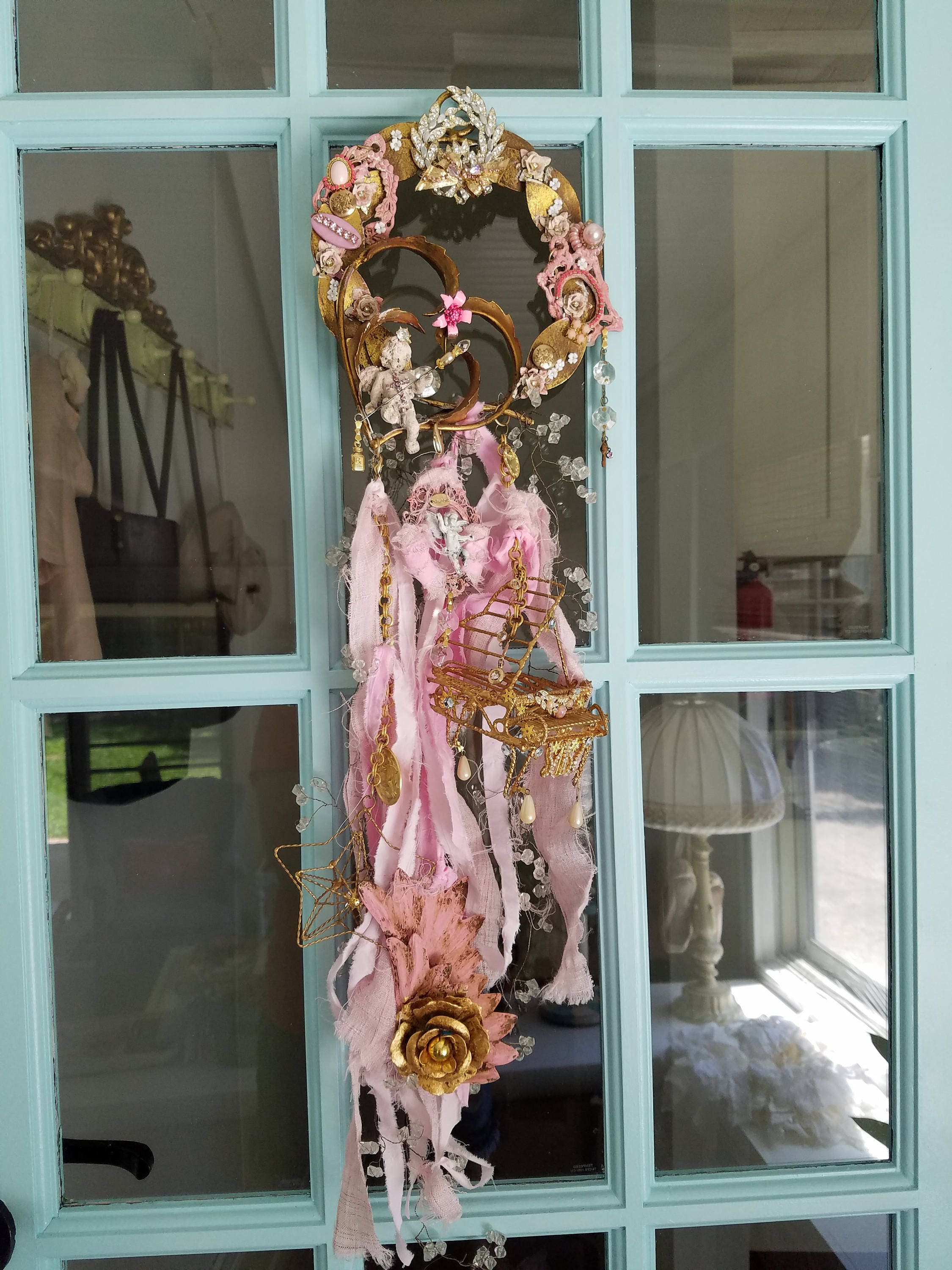 WHIMSICAL Wreath Wall Decor Wall Art Wall Hanging Shabby