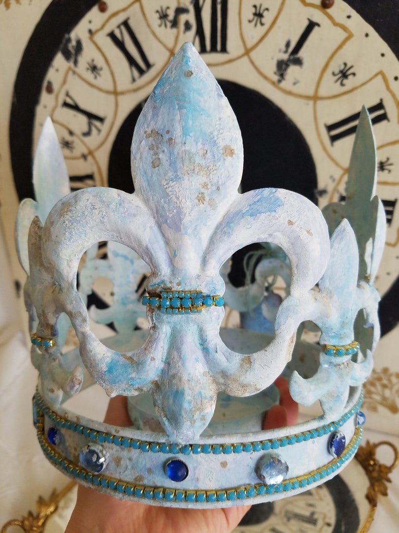Fleur De Lis Crown Candle Holder Pillar Candle Holder Ornate Etsy
