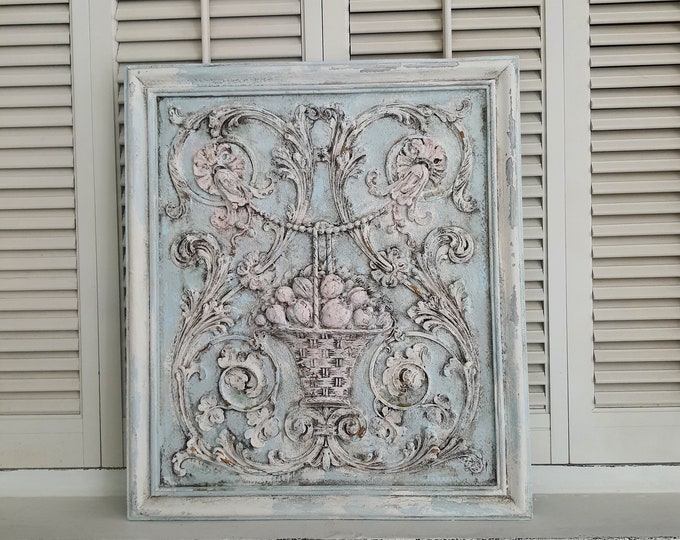 Decorative French Wall Panel Wall Decor Wall Plaque Distressed Hand ...