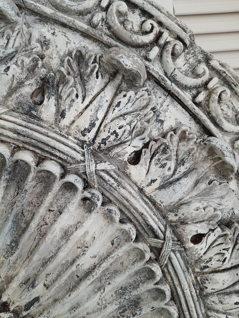 35 Large French Gray Arched Wall Plaque Wall Decor Wall Etsy