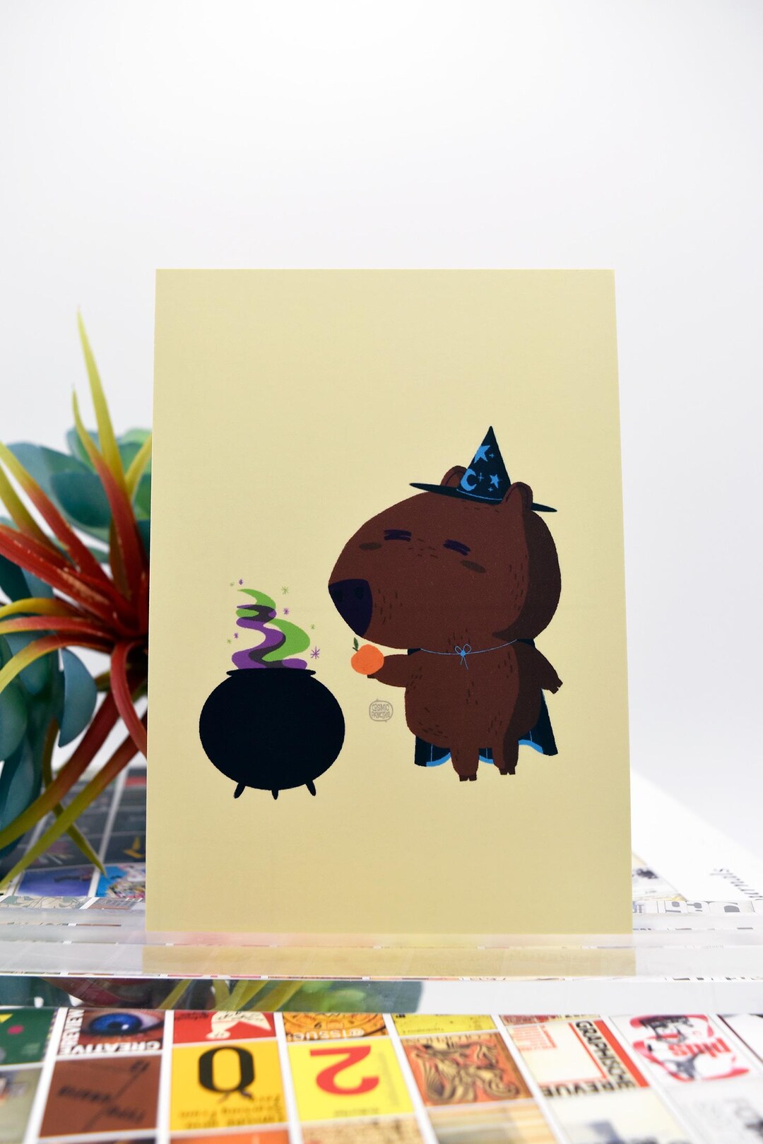Capybara Wizard Matte Post Card - Etsy