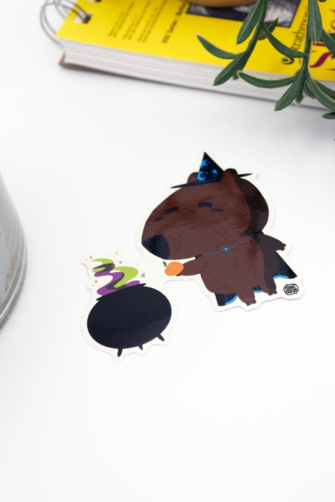 Capybara Wizard Glossy Vinyl Sticker - Etsy
