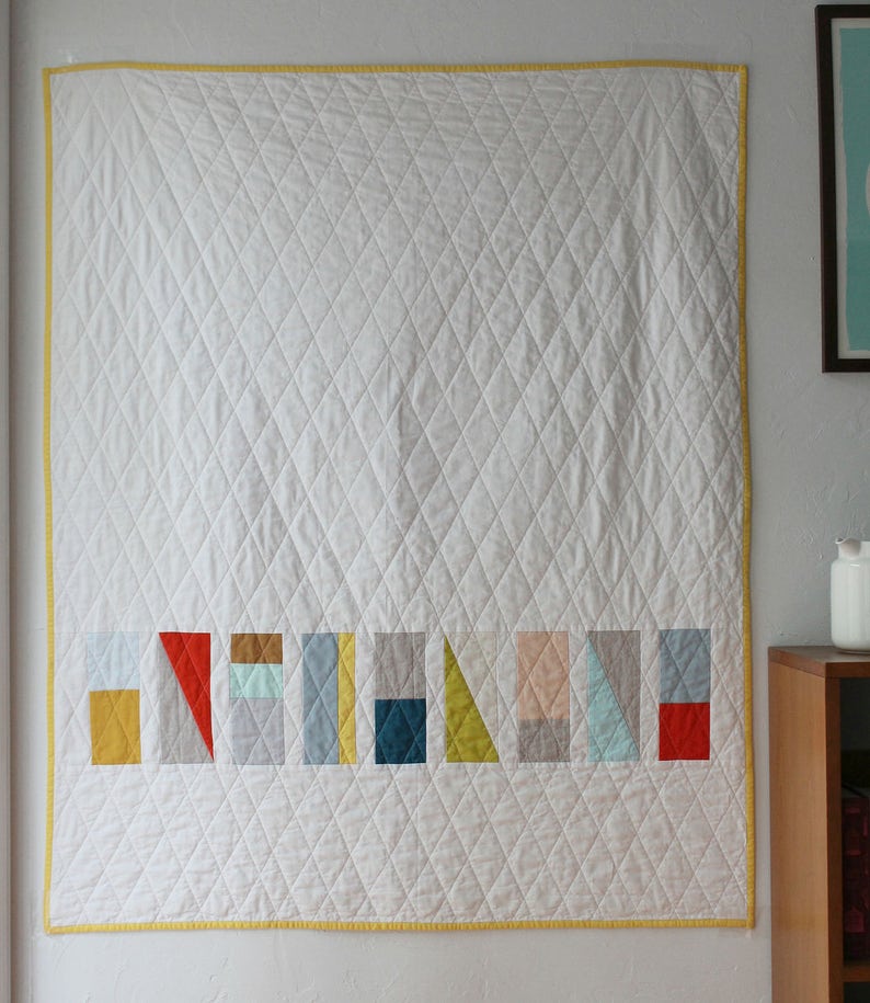 modern geometric quilt patternpdfbeginner etsy