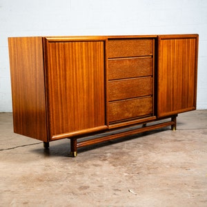 Mid Century Modern Credenza Dresser Brown Saltman Mahogany John Keal 20 Drawers