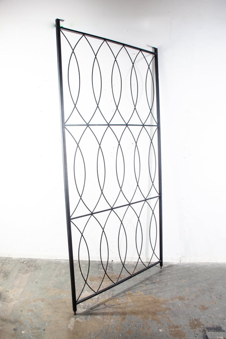 Mid Century Modern Room Divider Wrought Iron Black 1960s Etsy