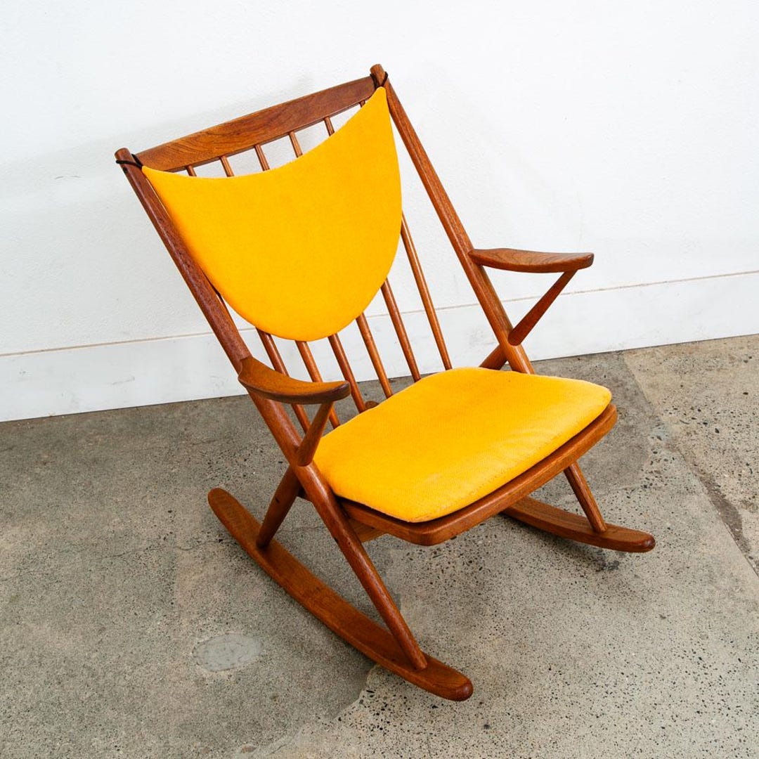 Mcm Spring Rocker Mid Century Danish Modern Rocking Chair Teak Rocker Frank Reenskaug ...