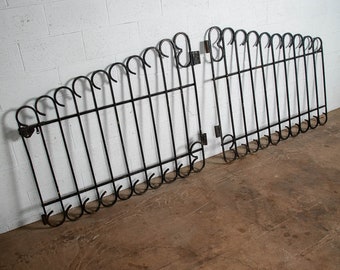 Mid Century Modern Metal Gate Wrought Iron Entrance Black 1960s Architectural