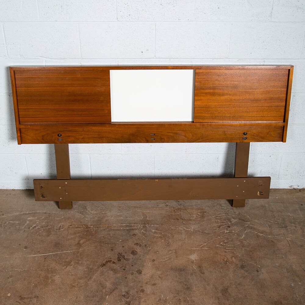 Mid Century Modern Headboard Bed Frame Walnut Reversible Full - Etsy
