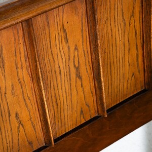 Mid Century Modern Headboard Bed Frame Full Size Mcm Oak Walnut Brown ...