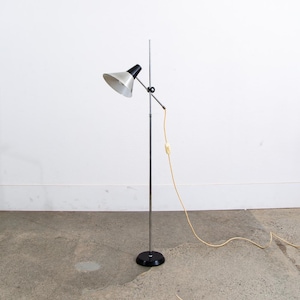 Mid century Modern Floor Lamp Chrome Adjustable Metal Vintage Silver Working Mcm