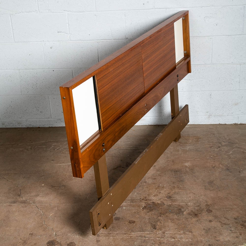 Mid Century Modern Headboard Bed Frame Walnut Reversible Full - Etsy