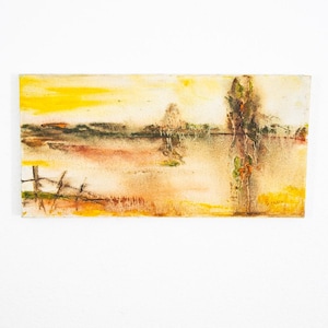 Mid Century Modern Oil Painting Original Art Abstract Landscape Signed M. Dalben