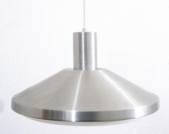 Mid Century Danish Modern Saucer Pendant Lamp in Sliver Finish Single Ceiling Light