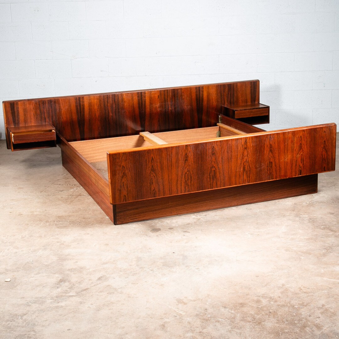 Mid Century Danish Modern Bed Frame Rosewood Headboard - Etsy