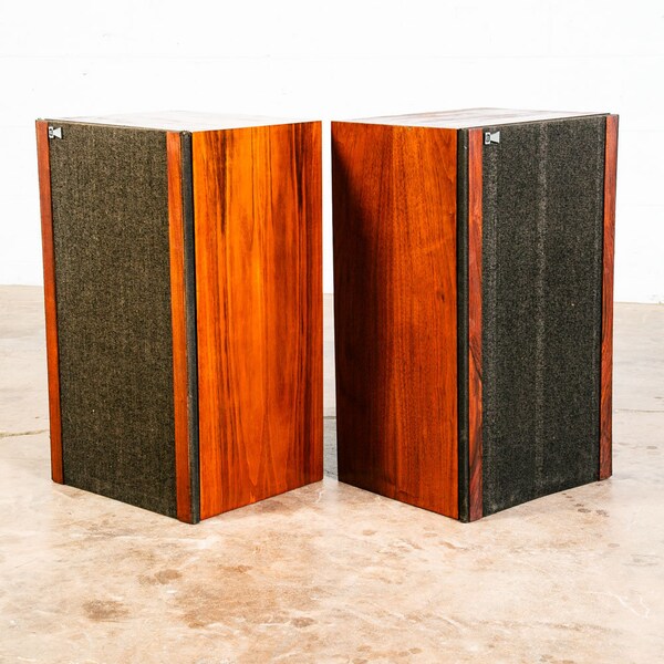 Mid Century Modern Speakers RSL Rogersound Labs Walnut Rosewood Studio Monitors