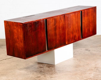 Mid Century Danish Modern Credenza Sideboard Floating Wall Mounted Rosewood Vent