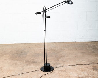 Mid Century Modern Floor Lamp Robert Sonneman Counter Balance Light Black Post