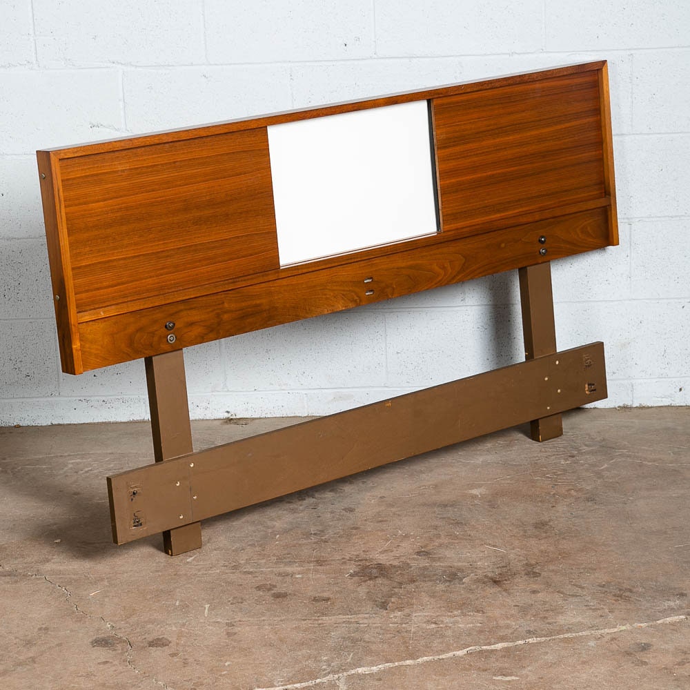 Mid Century Modern Headboard Bed Frame Walnut Reversible Full - Etsy