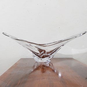 Cuenco para servir de vidrio con diseño abstracto de estudio moderno de mediados de siglo Daum Nancy NM