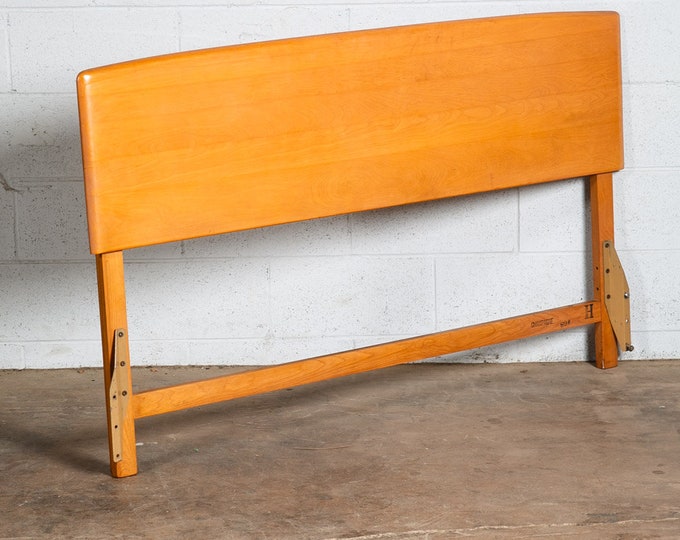 Mid Century Modern Headboard Bed Queen Heywood Wakefield Solid Wood
