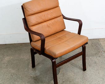 Mid Century Danish Modern Lounge Chair Armchair Brown Leather G Mobel Mcm Sweden
