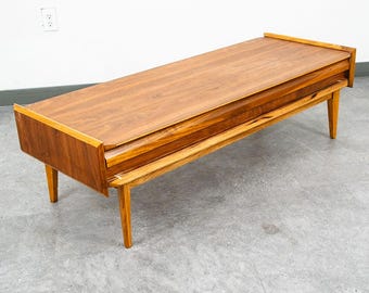 Mid Century Modern Soffbord Lane Första Utgåvan Förvaringslåda Danskt Bredt New Mexico