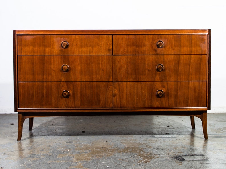 Mid Century Modern Dresser Credenza Kroehler Furniture Walnut Etsy