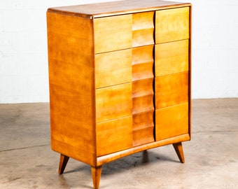 Mid Century Modern Highboy Kommode Ahorn 4 Schubladen Heywood Wakefield M572 Trophy