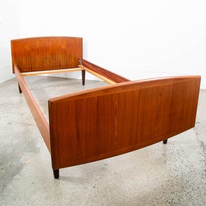 Mid Century Danish Modern Bedframe Sm SingleTeak Bed Denmark Sannemanns Mobler