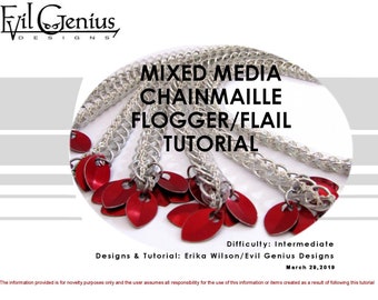 Chainmail / Chainmaille / Chain Maille Tutorial PDF:  Mixed Medial Floggers -- Instructions ONLY