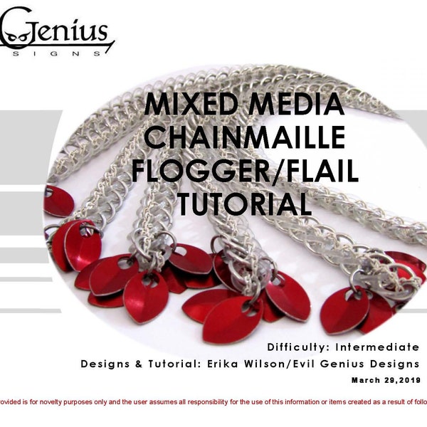 Chainmail / Chainmaille / Chain Maille Tutorial PDF: Mixed Medial Floggers -- Anleitung NUR