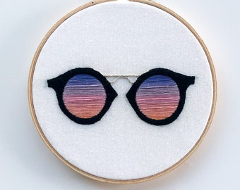 Sunset Sunglasses - Embroidery Hoop