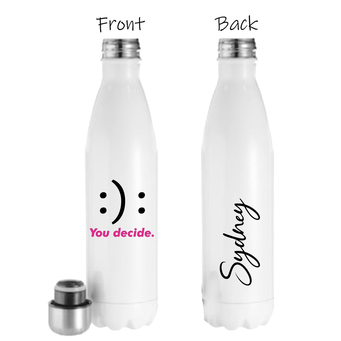Positive Mindset Water Bottle Personalized Water Bottle You Etsy
