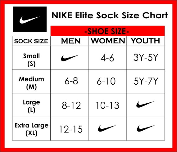 nike elite socks youth size chart