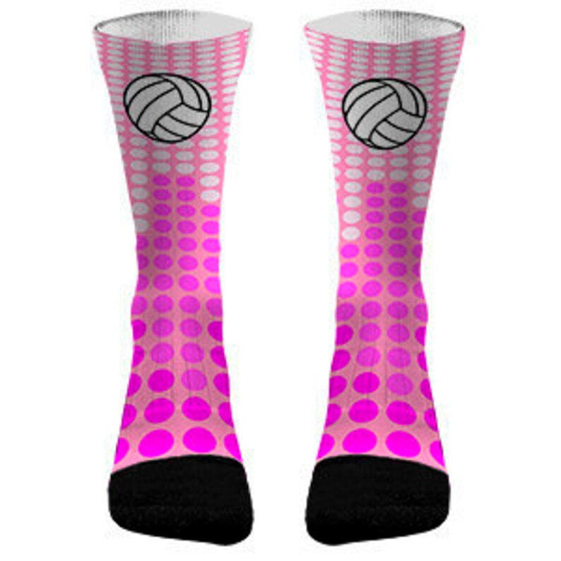 Volleyball Pink Custom Compression Drifit Socks Crew Length Etsy
