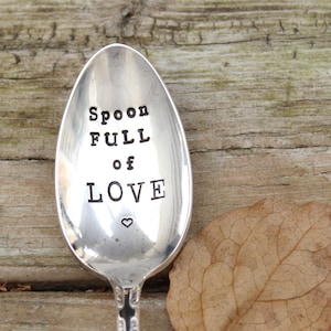 Spoon Full of LOVE Tablespoon Serving Spoon - Hand Stamped  - Thanksgiving - Hostess Gift - Made with Love - White Elephant Secret Santa
