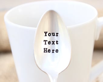 Personalizzato TESTO Cucchiaio - Caffè Cereale Tè Burro di Arachidi Nutella Dessert - Personalizzato - Madre's Padre Lui Il suo giorno regalo difficile da trovare OOAK