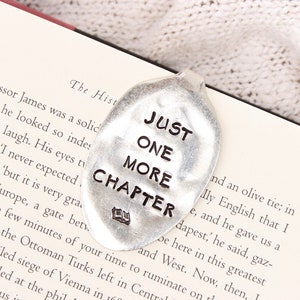 Just One More Chapter Bookmark - Handstamped Spoon - Book Lover Bookworm Book Mark - Gifts for her - Hand Stamped Custom - Stocking stuffer