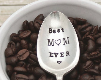 Best Mom Ever Spoon - Gifts for her Mother's Day - Coffee Tea Ice Cream Dessert - World's Birthday Momma Mommy Grandma Nana Nanna Gigi Gram