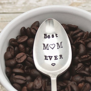 Best Mom Ever Spoon - Gifts for her Mother's Day - Coffee Tea Ice Cream Dessert - World's Birthday Momma Mommy Grandma Nana Nanna Gigi Gram