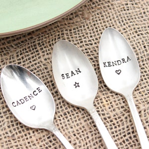 Custom Name Spoon - Personalized His Hers Child&#39;s Children&#39;s Kid&#39;s - Hand Stamped - Stocking Stuffer - Christmas Stocking Gift Personalized