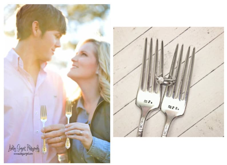 Doctor Who and Companion Wedding Fork Set Custom Date Handstamped Cake Dessert Dinner Vintage Silver Flatware Dr. Who Fan Gift Boxed image 3