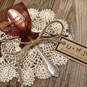 Good Morning Beautiful Spoon Coffee Tea Cereal Ice Cream Hand Stamped Vintage Silver Plate Upcycle Gifts For Her Stocking Stuffer image 2