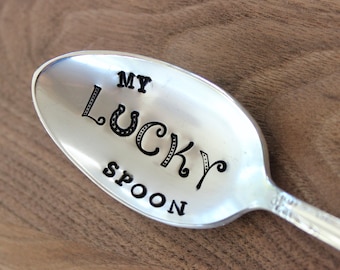 My Lucky Spoon - Game Day - Gifts for Him Her Sports Fan Football Stocking Stuff - Ice Cream Salsa PB Guacamole - Hand Stamped Handstamped