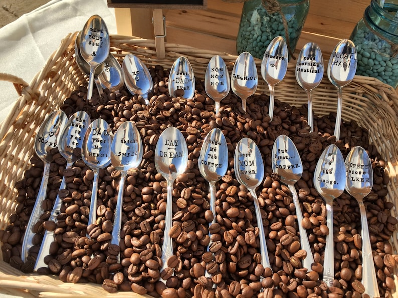 Diet Spoon Coffee Spoon Hand Stamped Vintage Silver Plated Silverware Calorie Free Zone Spoon