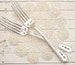 Custom Wedding Day Forks - Hand Stamped - Name Date - Mr. Mrs. - His Hers - Bride Groom - I Do Me Too - Mine Yours - Husband Wife - Gift box 