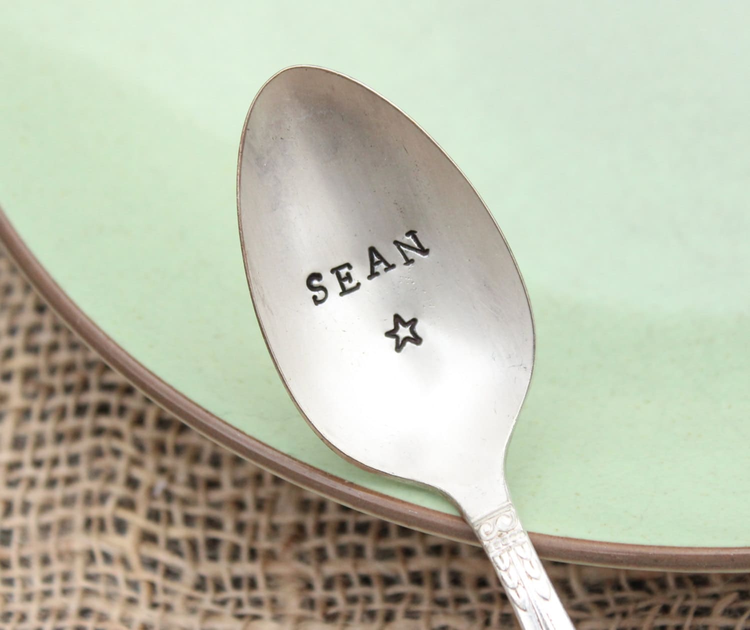 Custom Name Spoon - Coffee Cereal Tea Ice Cream Lunchbox Peanut butter - Personalized - Stocking stuffer - Handstamped Hand stamped Him Her