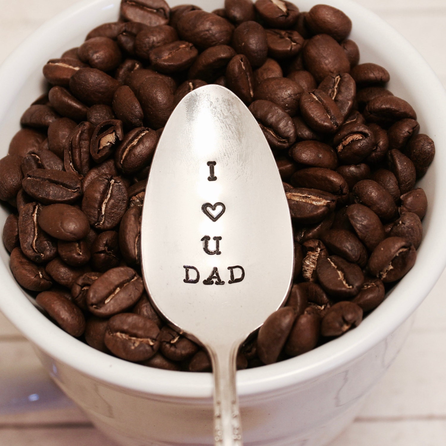 Dad Spoon - I love you Dad - Coffee Ice Cream Peanut Butter Hand Stam…